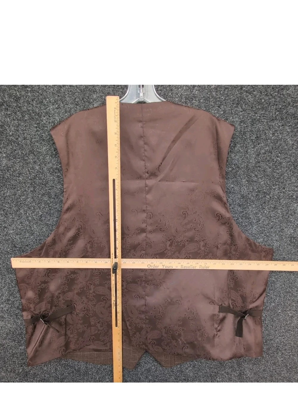 Oak Hill Suit Waistcoat Vest Mens XXXL 54 56R Brown Houndstooth Buckle Back